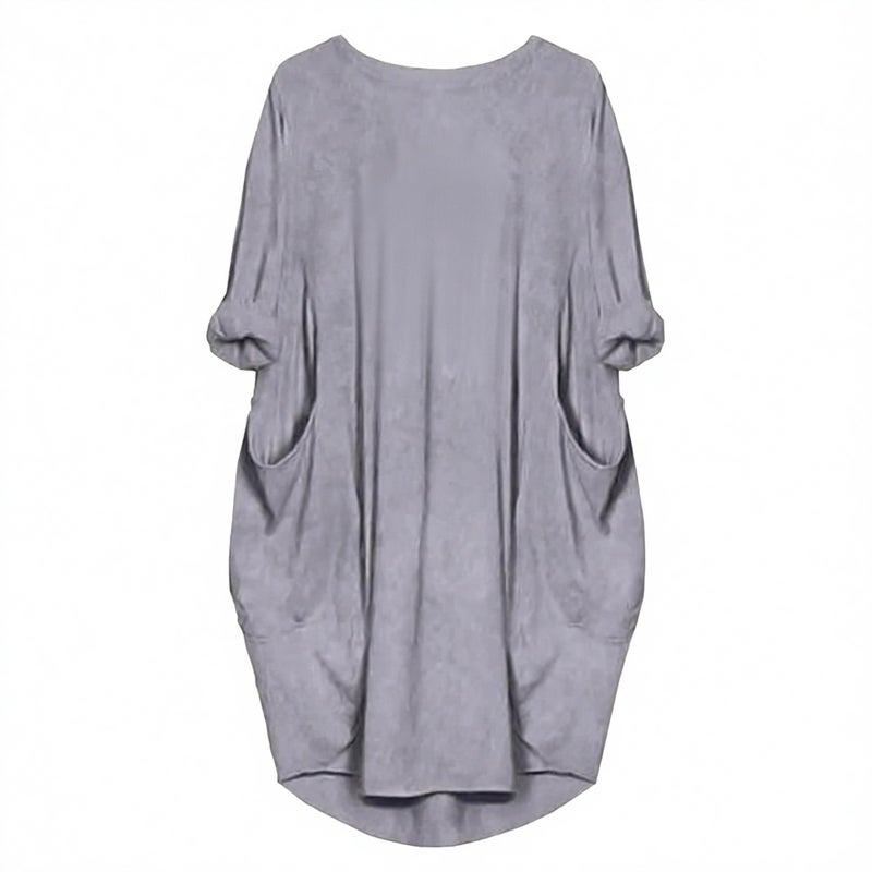 Oversized Printed Pocket Knit Dress - Image 2