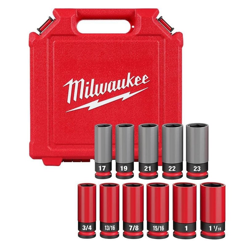 Milwaukee Electric - Shockwave Impact Duty. 1/2 Drive SAE Metric 11PC