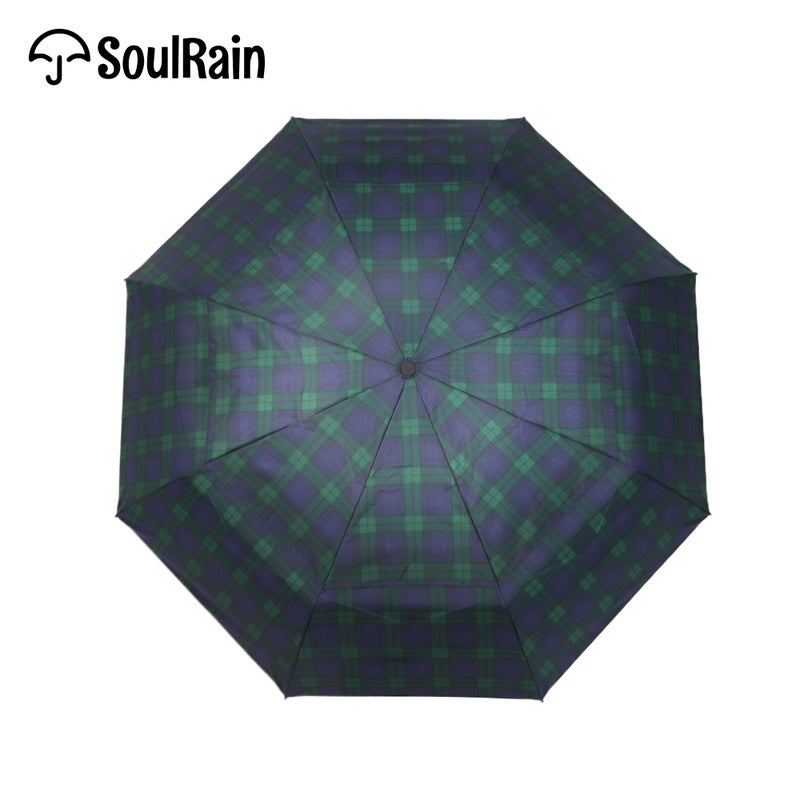 SoulRain plaid travel umbrella compact size,auto open close Folding small umbrellas for rain mini,portable resistant umbrella men&women(plaid) - Image 2