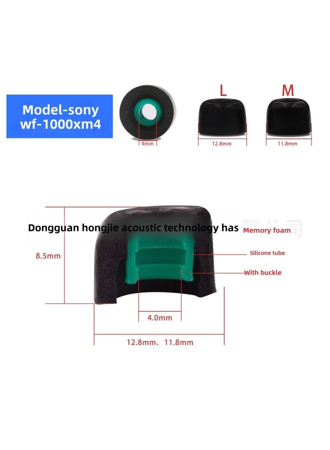 Suitable For Sony Xm4 Earplug Cover TWS Inert Slow Rebound Memory Foam Earcap Wf-1000xm3 Earplug-Color:Grey - Image 2