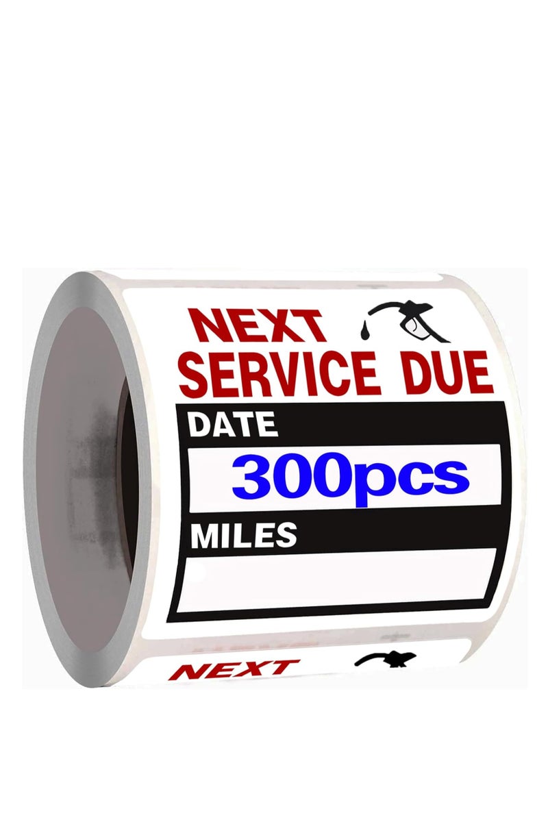300 Pieces Oil Change Stickers, Service Reminder Labels, Auto Maintenance Service Due Reminder Stickers Labels, 2 x 2 Inch, 1 Roll (Black) - Image 1