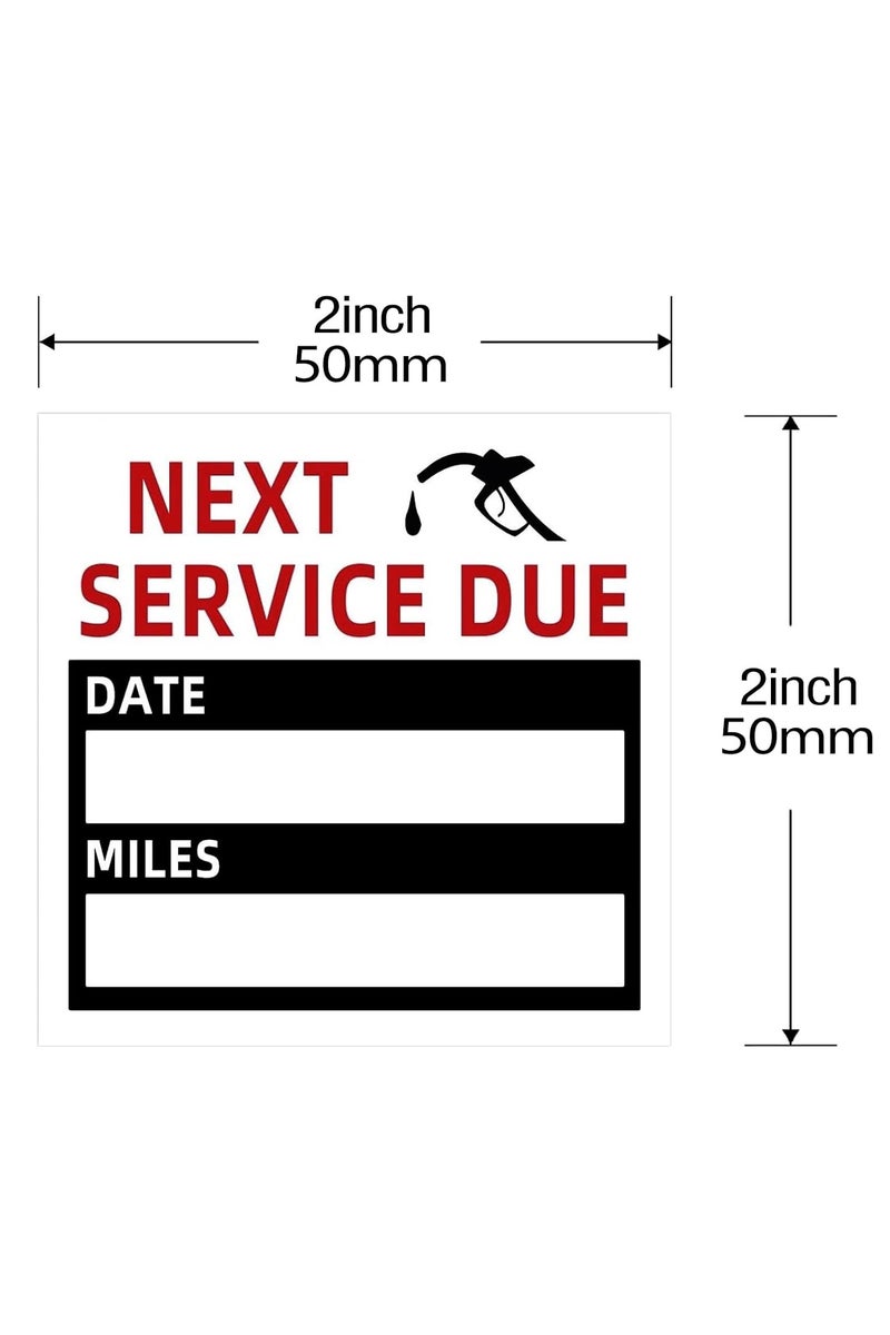 300 Pieces Oil Change Stickers, Service Reminder Labels, Auto Maintenance Service Due Reminder Stickers Labels, 2 x 2 Inch, 1 Roll (Black) - Image 2