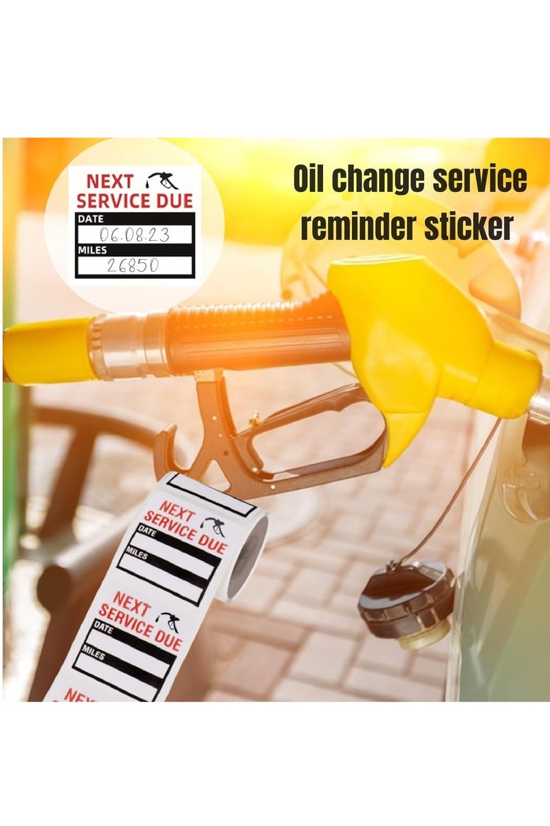 300 Pieces Oil Change Stickers, Service Reminder Labels, Auto Maintenance Service Due Reminder Stickers Labels, 2 x 2 Inch, 1 Roll (Black) - Image 3