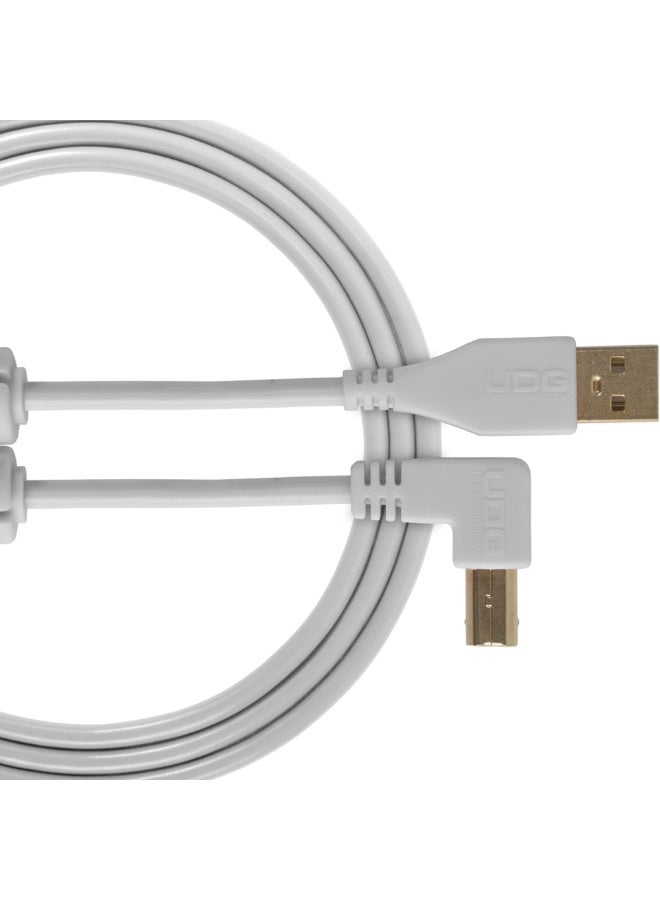 UDG Ultimate Audio Cable USB 2.0 A-B, White, Angled, 2 m