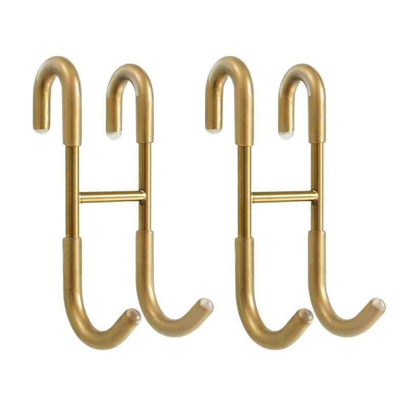 NINETREX Shower Door Hooks,Over Glass Door Hooks for Bathrooms Frameless Glass,Heavy Duty SUS 304 Stainless Steel Hook for Towels,Squeegee,Loofah,Shaver,Robe,2 Pack,Gold - Image 1