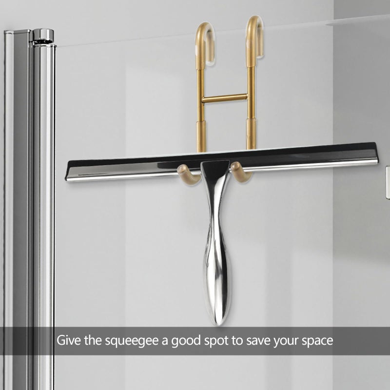 NINETREX Shower Door Hooks,Over Glass Door Hooks for Bathrooms Frameless Glass,Heavy Duty SUS 304 Stainless Steel Hook for Towels,Squeegee,Loofah,Shaver,Robe,2 Pack,Gold - Image 5