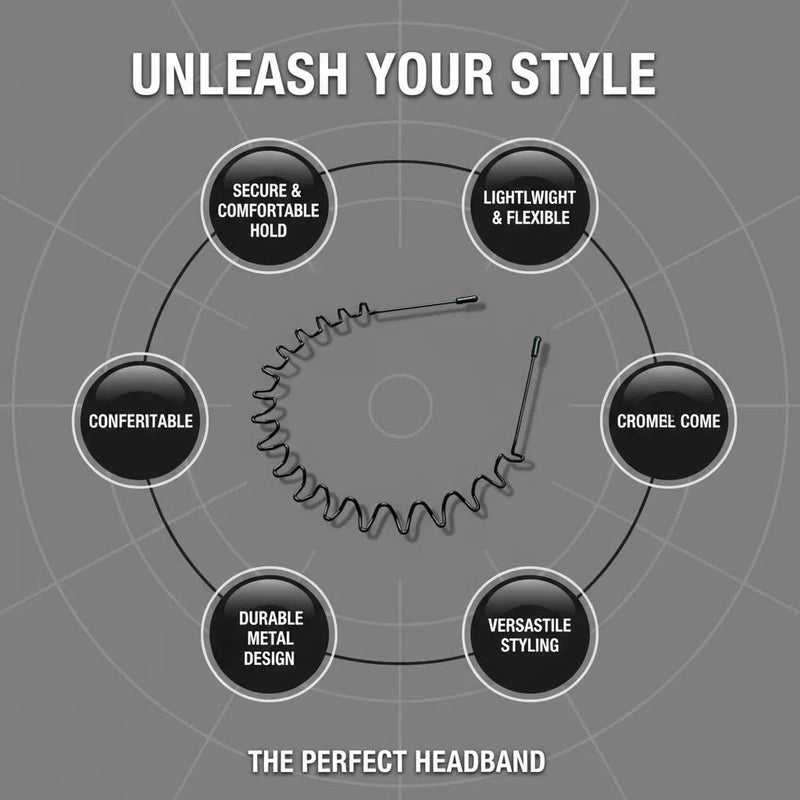 Asltw 2 PCS Metal Hair Band for Men Headband Women Bands, Head Bands for Women's Hair Non Slip, Unisex Black Simple Fashion Hair Bands, Outdoor Sports Headbands Hoop Accessories - Image 4