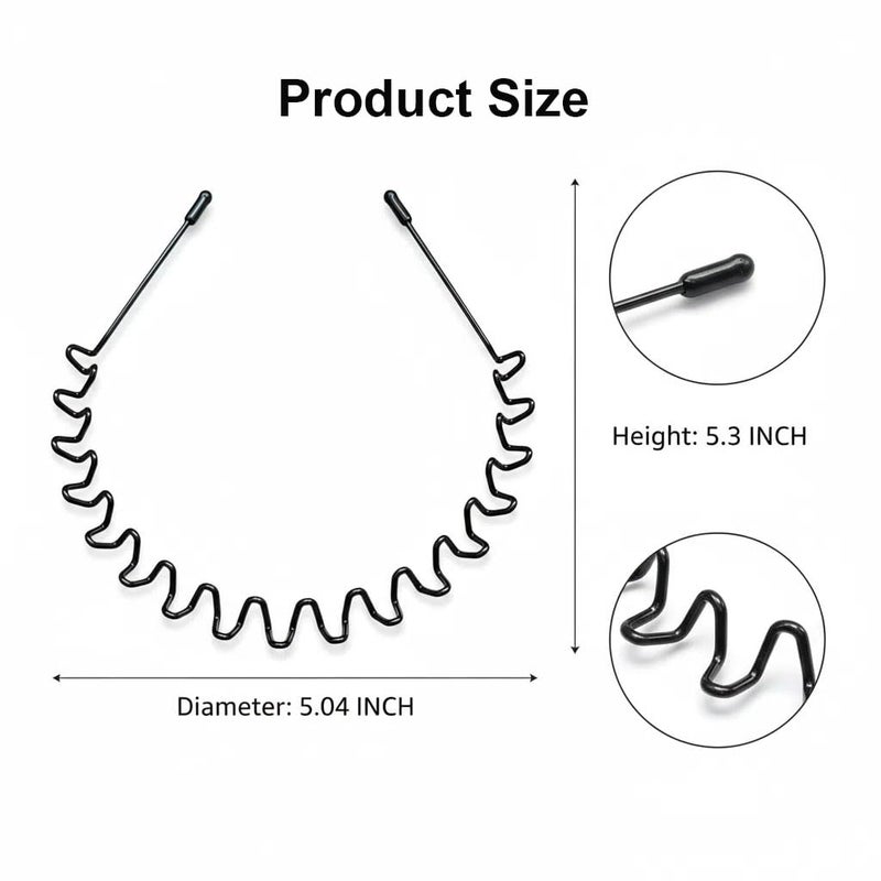Asltw 2 PCS Metal Hair Band for Men Headband Women Bands, Head Bands for Women's Hair Non Slip, Unisex Black Simple Fashion Hair Bands, Outdoor Sports Headbands Hoop Accessories - Image 2