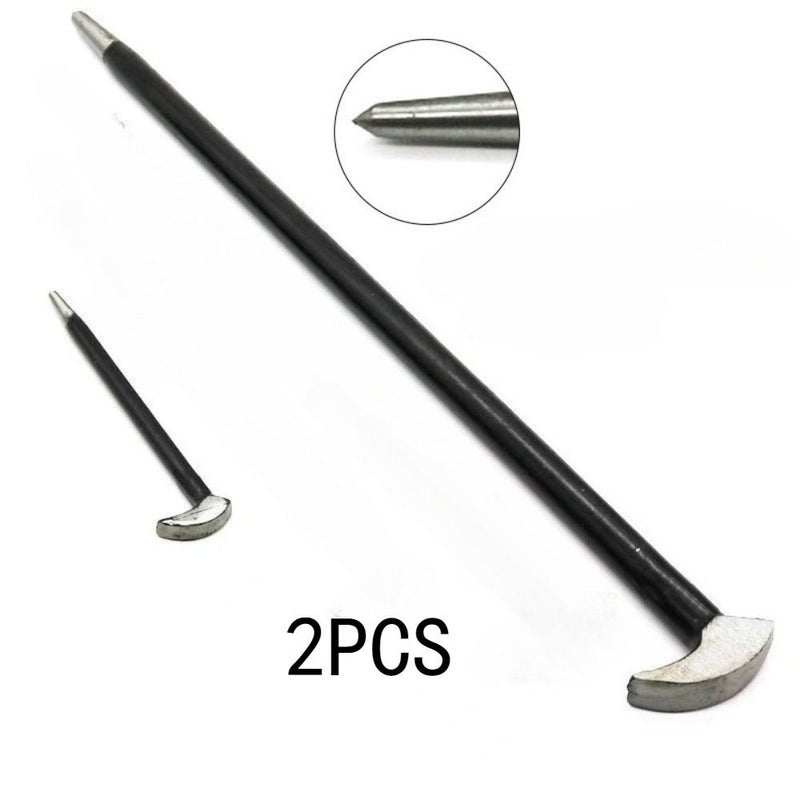 2 Piece Rolling Head Pry Bar Set 5.91 Inch 19.69 Inch Lever Tool Automotive - Image 3