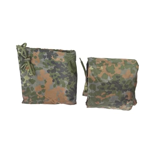 Mil-Tec Adult Ripstop Wet Weather Waterproof Multi-Use Rain Poncho with Hood - Use as Bivouac Sack, Shelter Tent - Flecktarn - Image 2