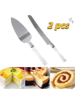Generic Stainless Steel Knife And Server With Plastic Handle For Kitchen Set Of 2 Pieces - Silver Green  - Image 5