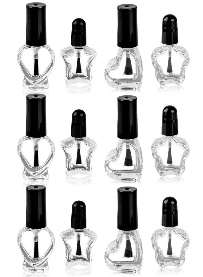 EORTA 12 Pieces Empty Nail Polish Bottles 5ML/0.17oz with Brushes Applicator, Empty Gel Polish Bottle Refillable Glass Container Mini Fingernail Bottles for Cuticle Oil Nail Art Sample Varnish - Image 1