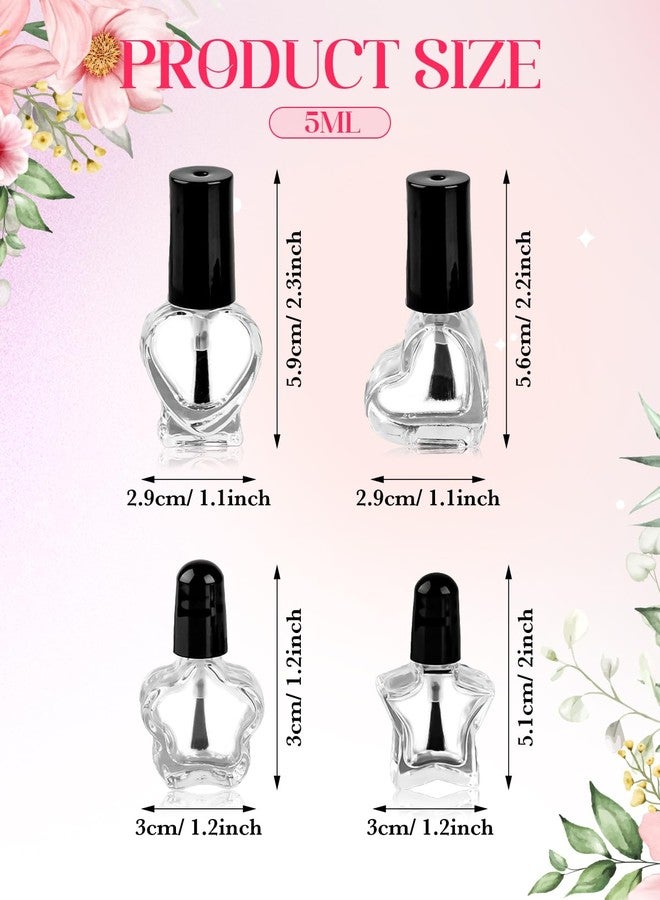 EORTA 12 Pieces Empty Nail Polish Bottles 5ML/0.17oz with Brushes Applicator, Empty Gel Polish Bottle Refillable Glass Container Mini Fingernail Bottles for Cuticle Oil Nail Art Sample Varnish - Image 2