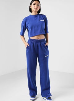 Racer Printed Wide Leg Joggers
