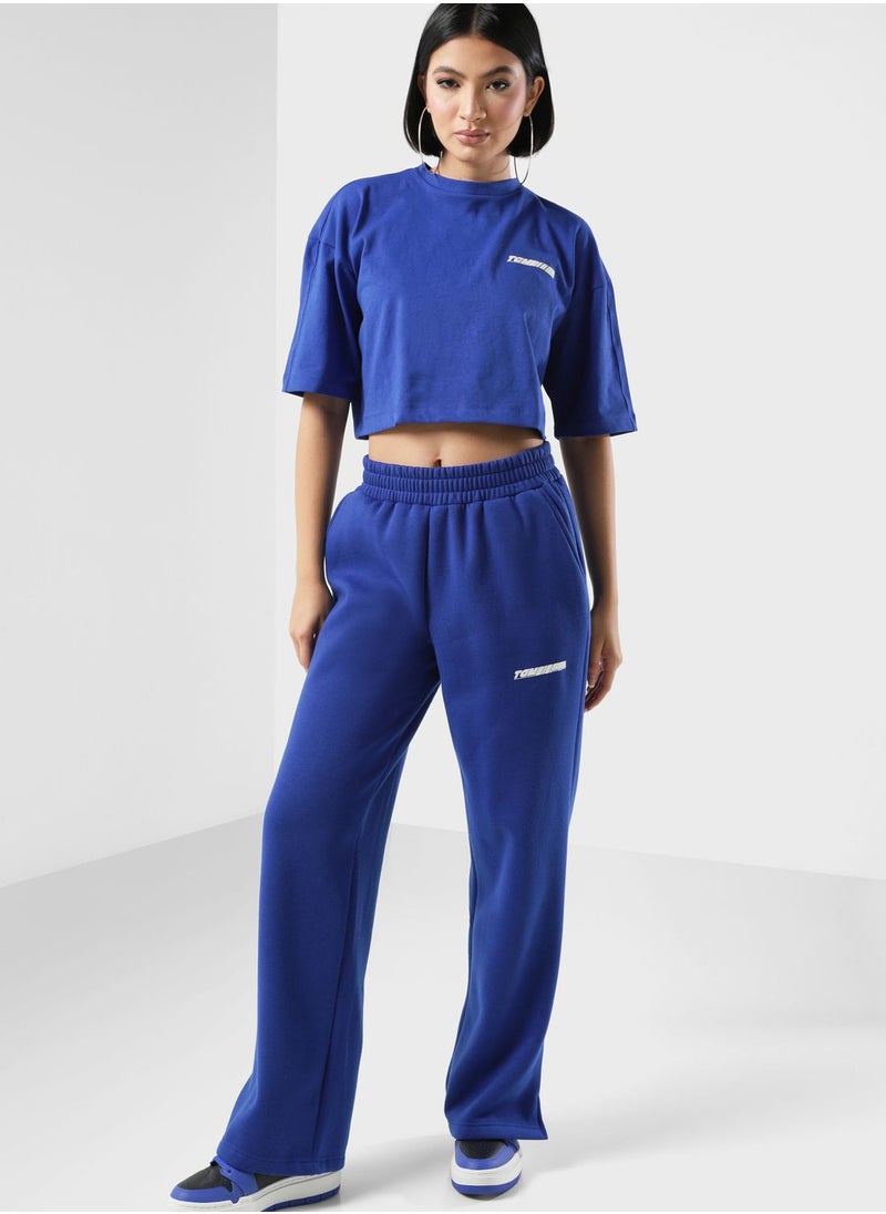 The Giving Movement - Racer Printed Wide Leg Joggers - Image 1