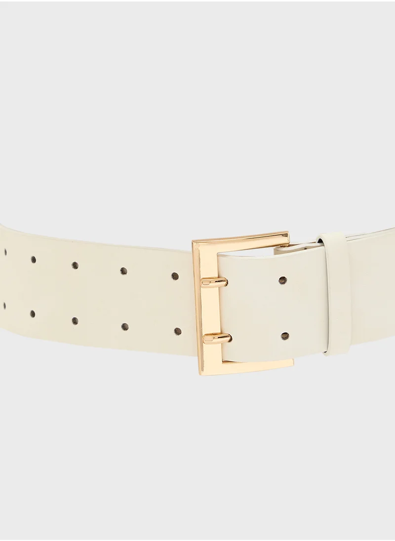 ايلا ليمتد اديشن Wide Belt With Gold Buckle