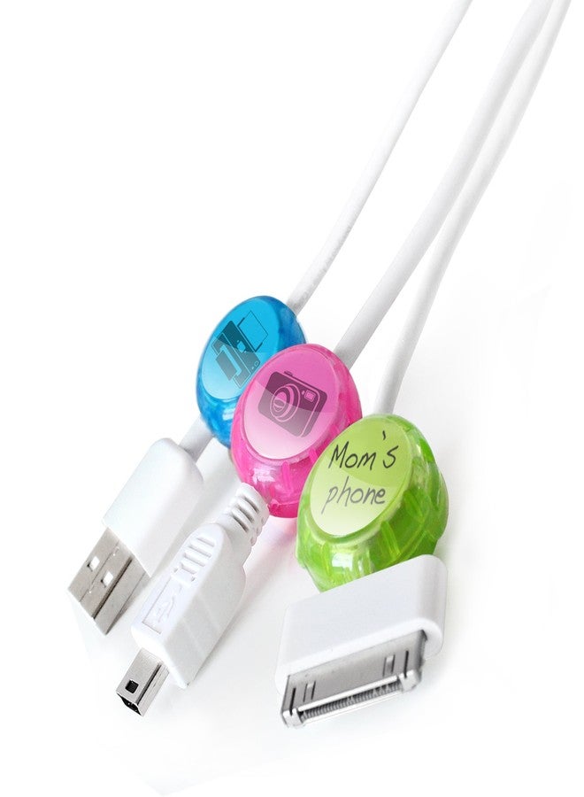 Dotz Cord Identifiers, Cord and Cable Management for Home and Office, 5 Count, Bright Colors (DCI101CO-CB) - Image 2
