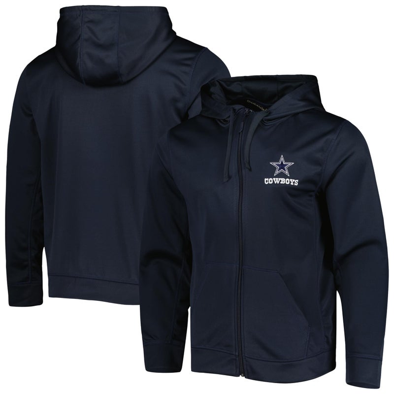 dunbrooke Men's Navy Dallas Cowboys Trophy Fleece Full-Zip Hoodie Jacket - Image 1