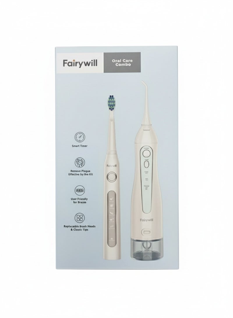 Fairywill Ultimate Clean Bundle Oral Care Combo | Electric Toothbrush & Water Dental Flosser Set | 300ML Cordless Oral Irrigator with 3 Modes, LED Indicators & 0.6mm Ultrafine Water Flow | Rechargeable, Low Noise, Waterproof Teeth Cleaning Kit - Image 3