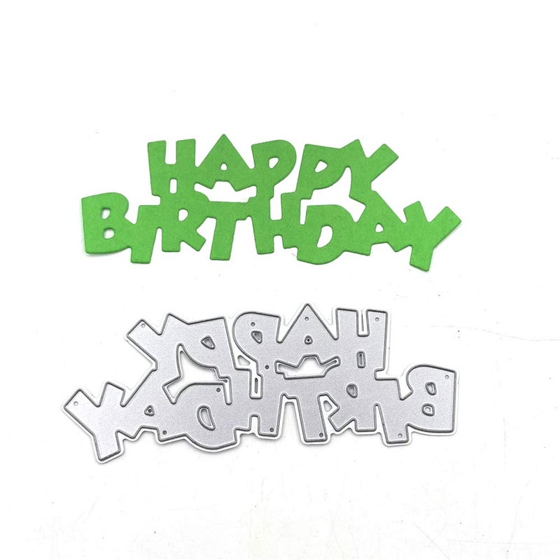 LZBRDY 14 36 Inch Happy Birthday Words Metal Cutting Dies for Card Making and Scrapbooking Paper Crafts Birthday Die Cuts
