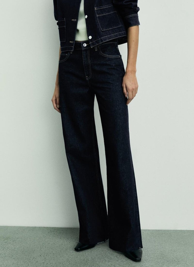 MANGO Danila Wideleg Rinse-Wash Jeans  - Image 1