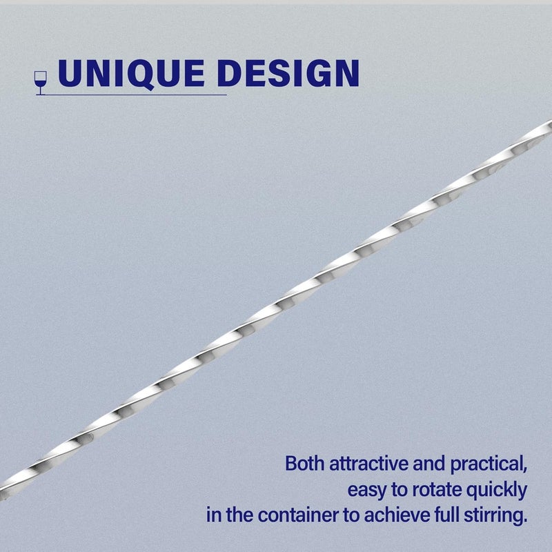 Briout 2 Pcs Bar Spoon, 12 Inches Long Handle Drink Stirrer, Stainless Steel Bar Cocktail Mixing Spoons with Round Base for Stirring, Silver - Image 4