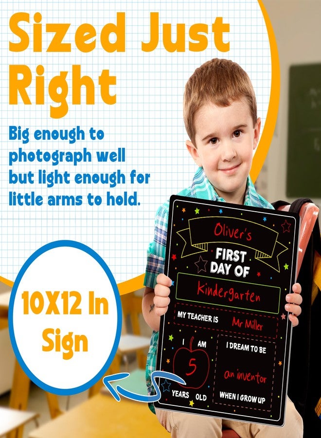 Melisheer First and Last Day of School Sign, 10 X 12 in Paper Back to School Board, Reversable and Erasable First Day of Class Board, Double Sided Chalkboard for Kindergarten Pre-K Memories and Milestones - Image 3