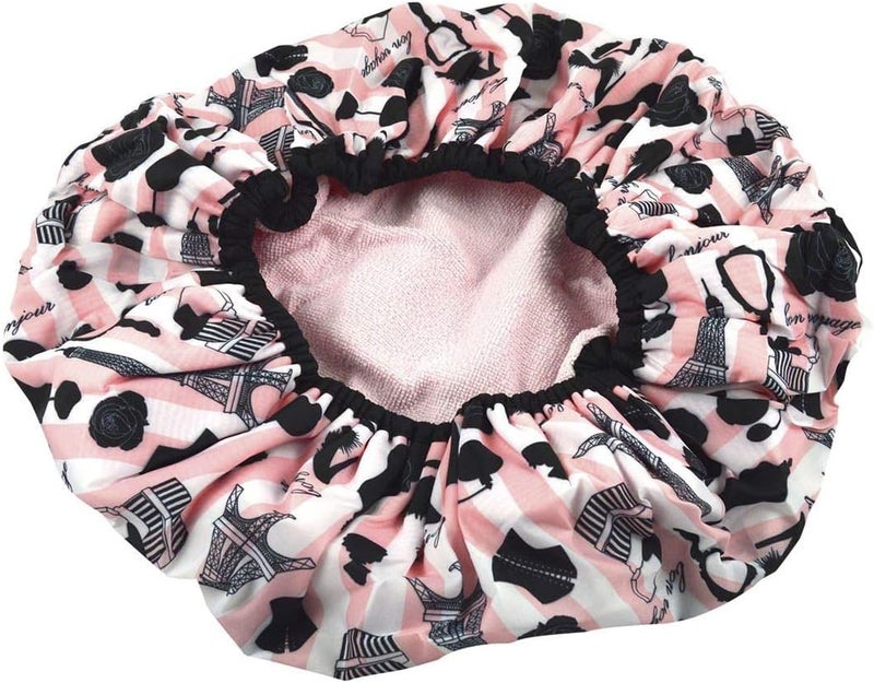 Betty Dain Socialite Collection Terry Lined Shower Cap in Boudoir Design - Image 3