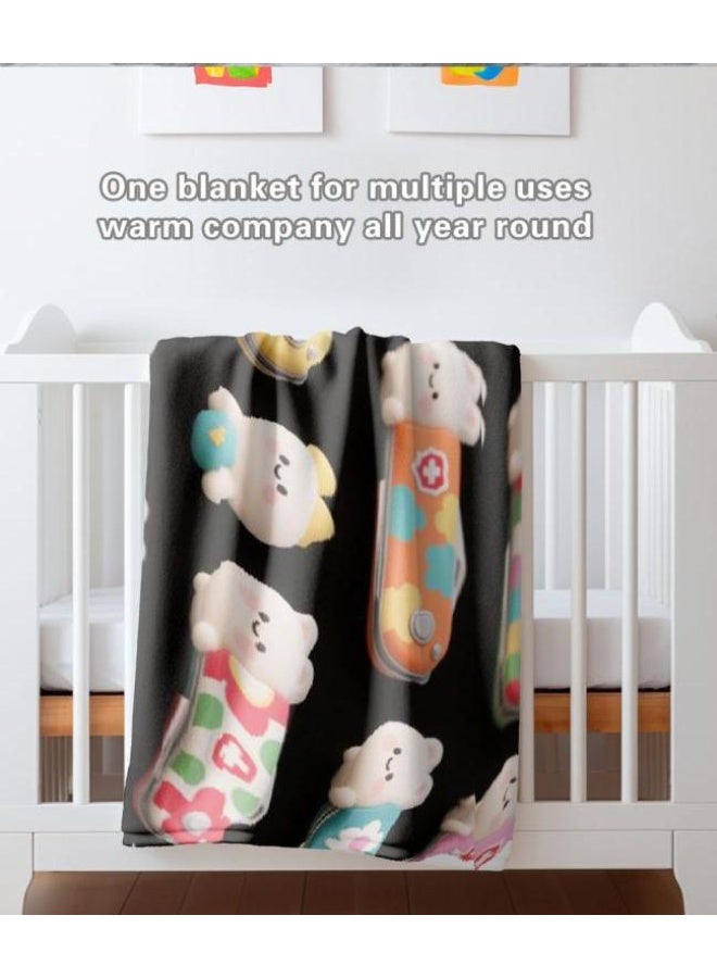 general Baby and children's cartoon flannel thin blanket (warm and comfortable, suitable for sleep, game use) 70cm*100cm - 515 - Image 3