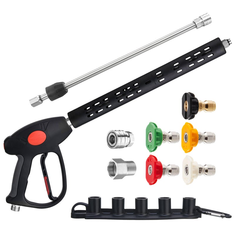M MINGLE Replacement Pressure Washer Gun with Extension Wand, M22 15mm or M22 14mm Fitting, 5 Nozzle Tips, 40 Inch, 4000 PSI - Image 1