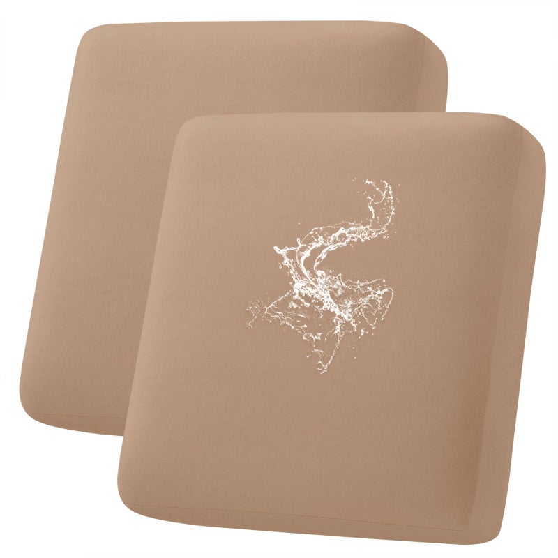 hyha Waterproof Couch Cushion Covers Stretch Sofa Couch Seat Slipcover for Dog Washable NonSlip Waterproof Outdoor Cushion Covers for Patio Furniture Replacement 2 Pieces Camel