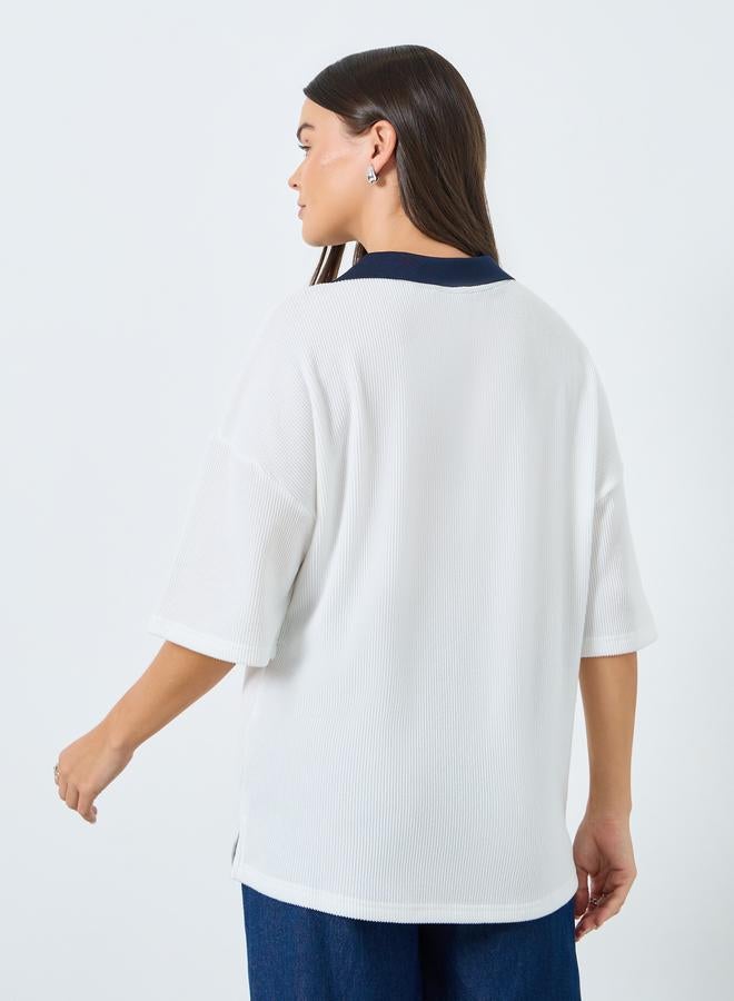 ستايلي تيشيرت بولو محبوك - Image 4