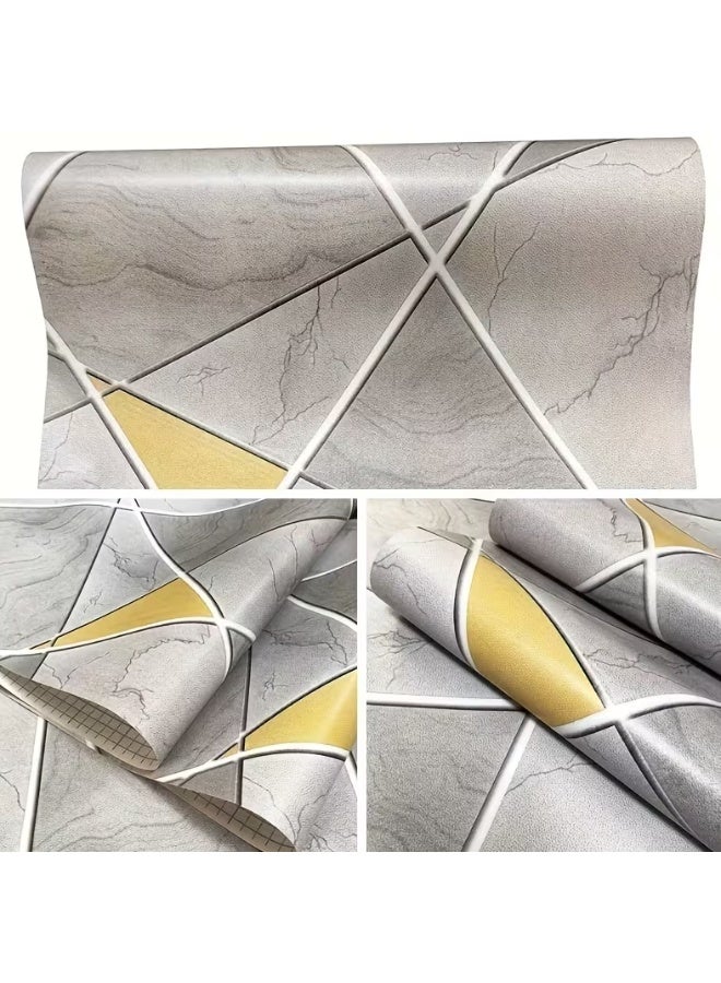 AIWANTO 2 Rolls Modern 3D Geometric Self-Adhesive Wallpaper  Decorative Wall Sticker  45 x 1000 cm - Image 5