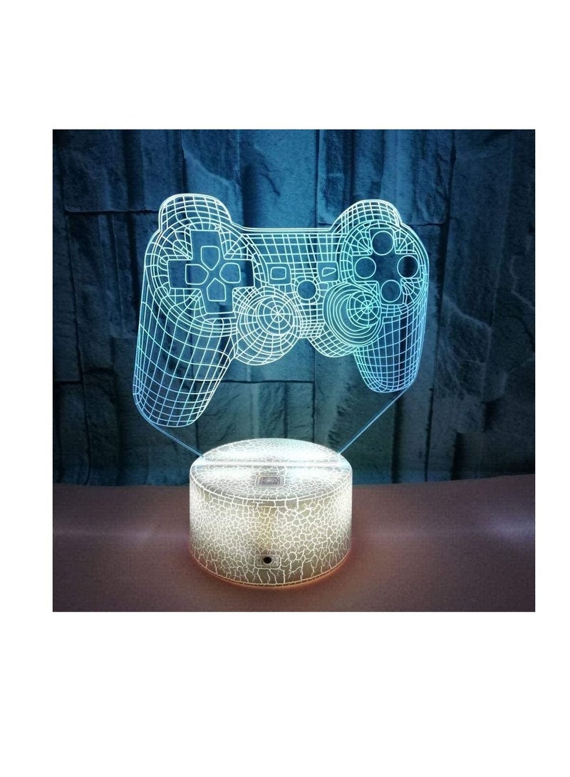 althiqahkey 3D Illusion Lamp Led Night Light Console Handle 7 Color Changing Remote Control Touch Sensor for Bedroom Gift for Game Fans Children s Sleep Lamp - Image 3