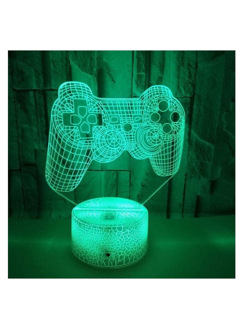 althiqahkey 3D Illusion Lamp Led Night Light Console Handle 7 Color Changing Remote Control Touch Sensor for Bedroom Gift for Game Fans Children s Sleep Lamp - Image 2