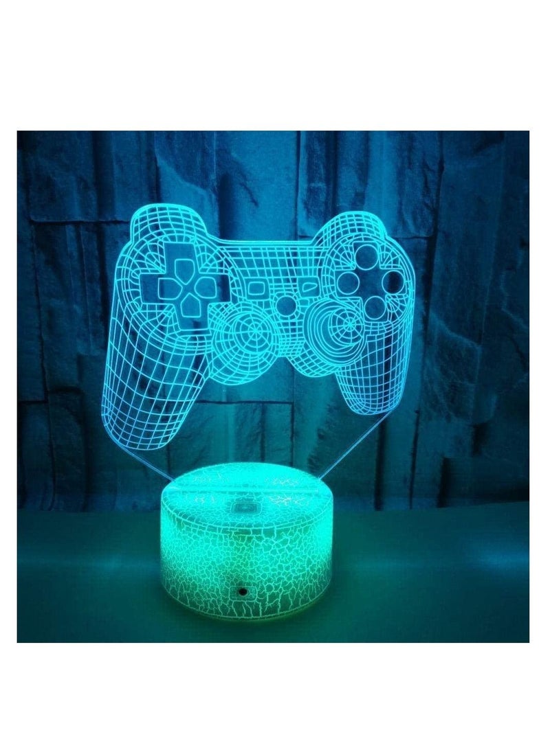althiqahkey 3D Illusion Lamp Led Night Light Console Handle 7 Color Changing Remote Control Touch Sensor for Bedroom Gift for Game Fans Children s Sleep Lamp - Image 1