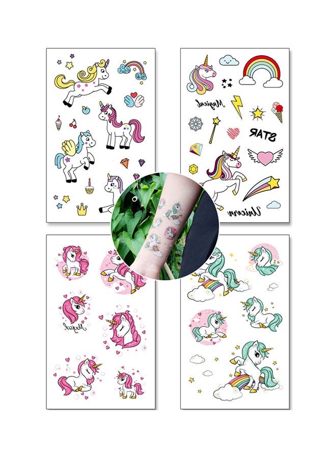 NIBEMINENT 4-Piece Unicorn Pattern Tattoo Stickers