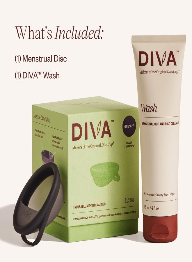 DivaCup DIVA Disc & DIVA Wash Combo Pack - Comfortable, Reusable Menstrual Disc with Leakproof Shield - Period Disc for Up to 12 Hours of Continuous Wear - Wash for Period Disc - Disc Size Fits Most - Image 2