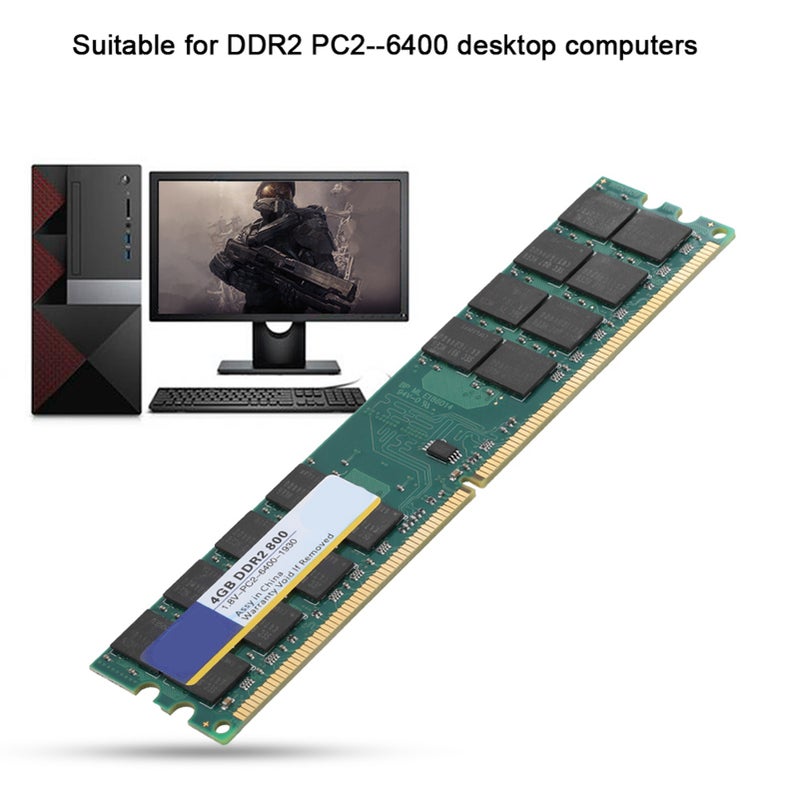 ذاكرة رام Xiede 800 ميجاهرتز 4 جيجابايت 240 دبوس مصممة لأجهزة سطح المكتب DDR2 PC2-6400 لمعالجات AMD 1.8 فولت - Image 2