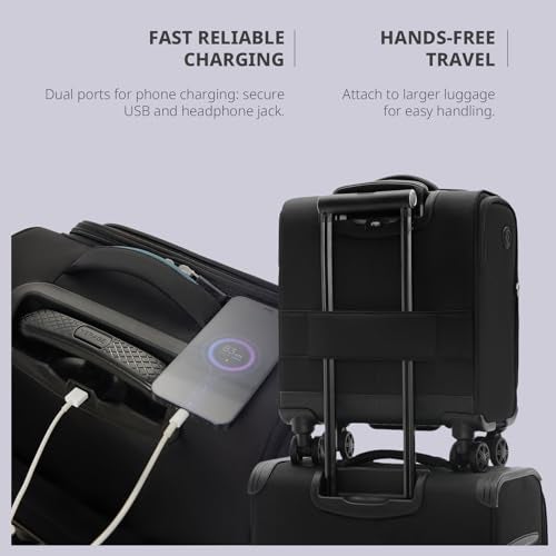 Verage 14-Inch Underseat Carry On Luggage with Spinner Wheels & USB Charging Port, Wheeled Suitcase for Airlines, Lightweight Overnight Bag for Men and Women (14-Inch Compact Underseat Pro) - Image 5