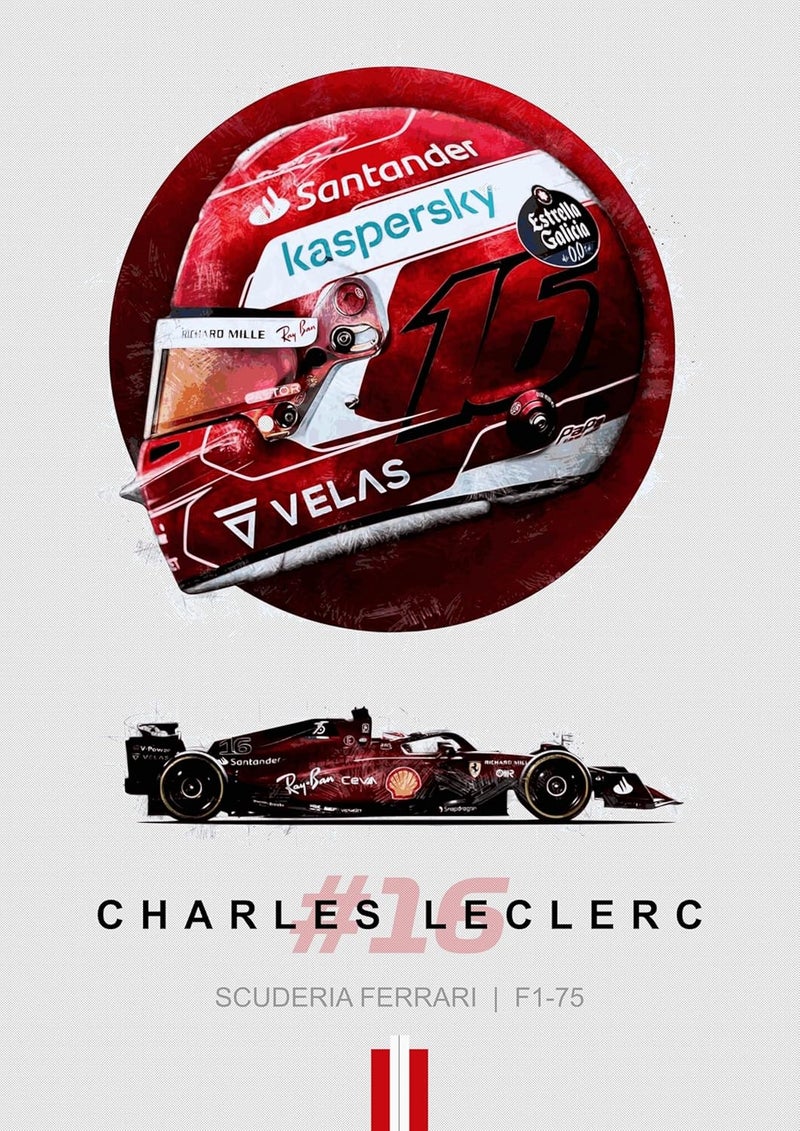 فن الجدار لسيارة فيراري F1-75 تشارلز ليكليرك من فورمولا 1 - Image 2