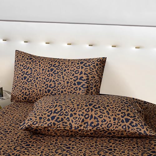 mixinni Queen/Full Size Leopard Pattern Animal Cheetah Printed Bed Pilowcases Soft Microfiber Pillow Case 20 x 36 Inches Set of 2 (Queen/Full, Leopard) - Image 2