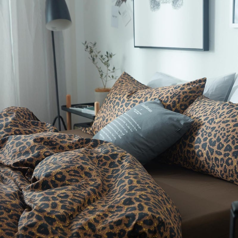 mixinni Queen/Full Size Leopard Pattern Animal Cheetah Printed Bed Pilowcases Soft Microfiber Pillow Case 20 x 36 Inches Set of 2 (Queen/Full, Leopard) - Image 4