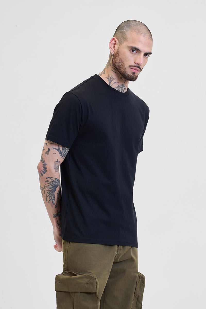 SNITCH Core Lab Black Regular Fit T-Shirt - Image 5