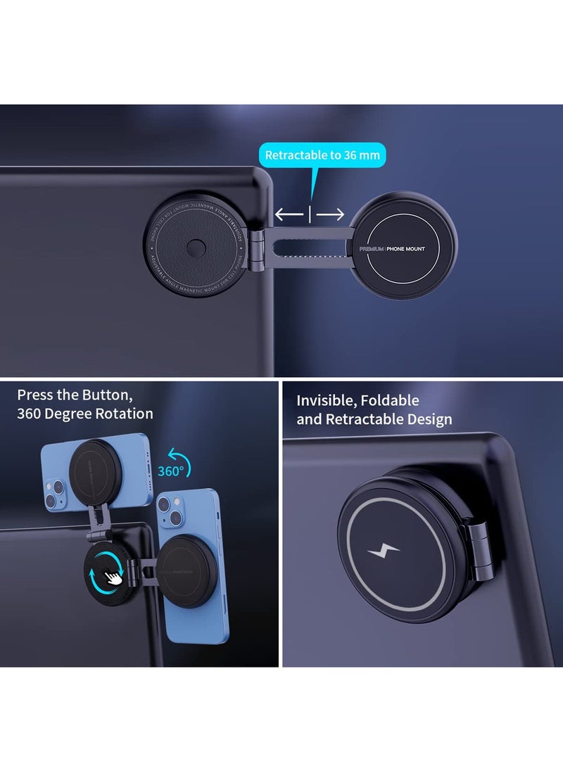 SYOSI Magnetic Wireless Car Charger Mount Compatible with MagSafe Designed for Tesla Model 3/Y, 15W Fast Charging Magnetic Car Phone Mount Foldable Invisible Dashboard for iPhone 14/13/12(Black)  - Image 3