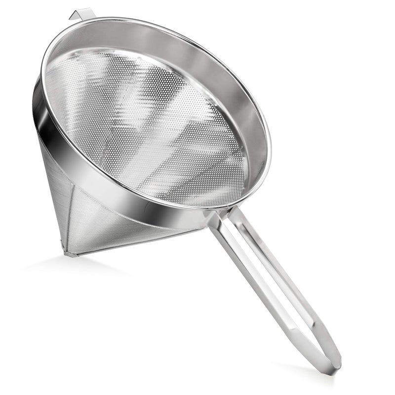 New Star Foodservice 34233 18/8 Stainless Steel China Cap Strainer, 8-Inch, Coarse Mesh - Image 1