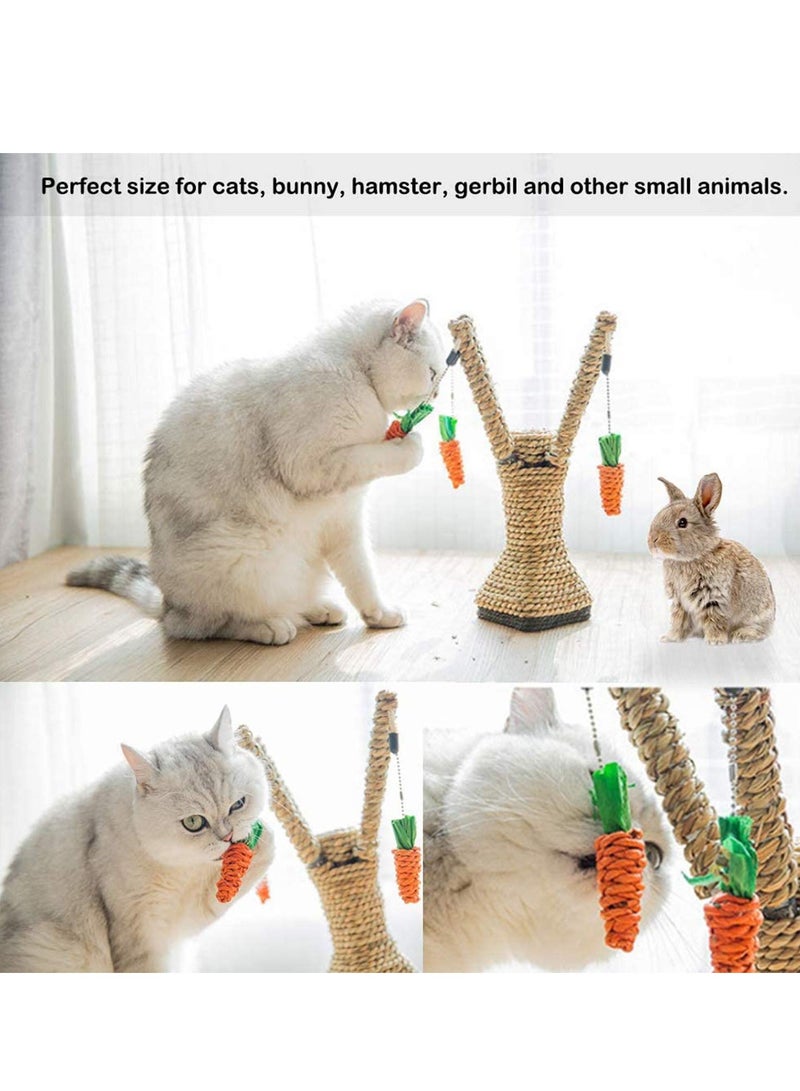Excefore Bunny Chew Toys Rabbit Scratching Climbing Fun Tree with Carrot Shaped Toy - Image 3