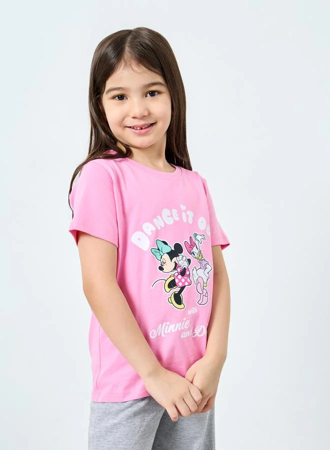 Styli Styli Girls Mickey and Daisy Print T-Shirt and Pants Set