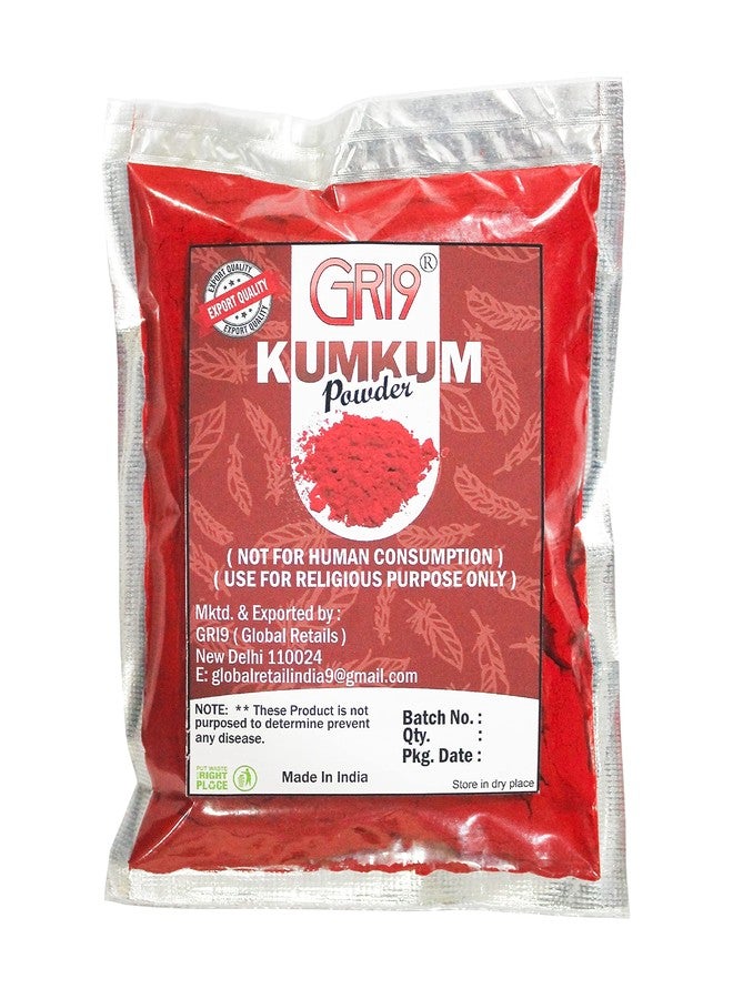 GRI9 Indian Dark Red Pure Kumkum Powder (Sindoor, Kumkuma, Kum Kum) For Makeup, Pooja And Other Hindu Rituals (Dark Red, 2.12 Ounces) - Image 2