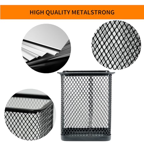 HSYMQ Pen Holder for Desk, Wire Mesh Pencil Cup Holder for Desk Organizer for Office Supplies - Image 4